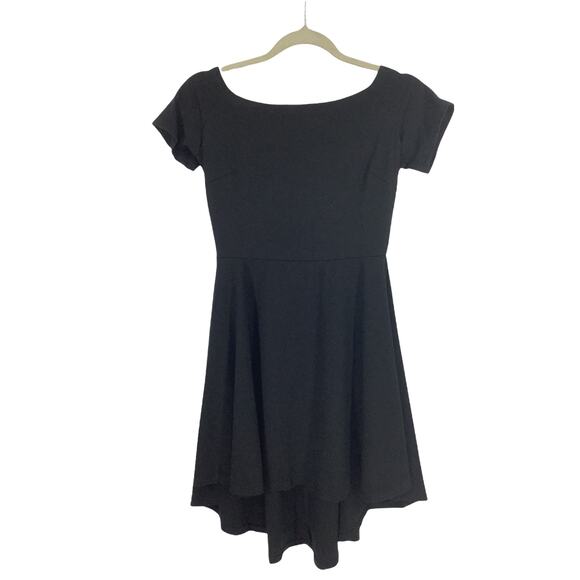 Sarin Mathews Black Off The Shoulder Short Sleeve Dress Mini Women's Size Medium - Picture 2 of 6